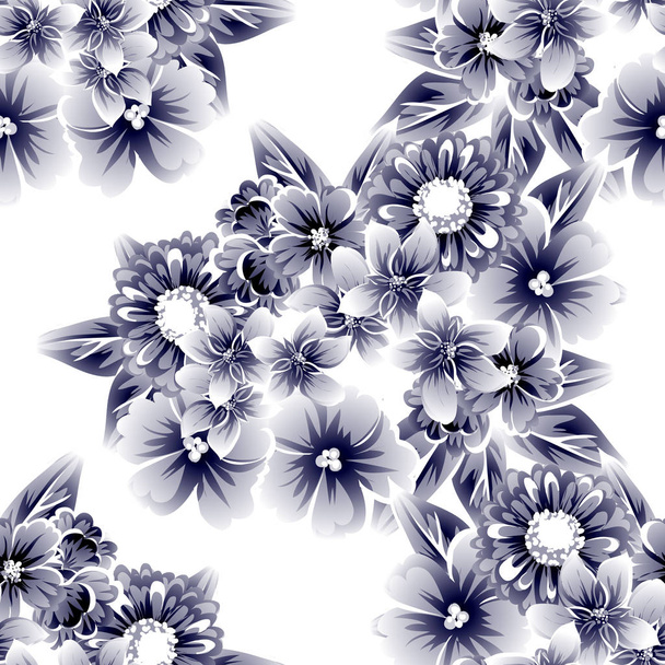 Floral seamless vintage style pattern on white background  - Vecteur, image