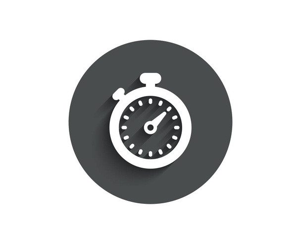Timer simple icon. Stopwatch symbol. Time management sign. Circle flat button with shadow. Vector - Vetor, Imagem