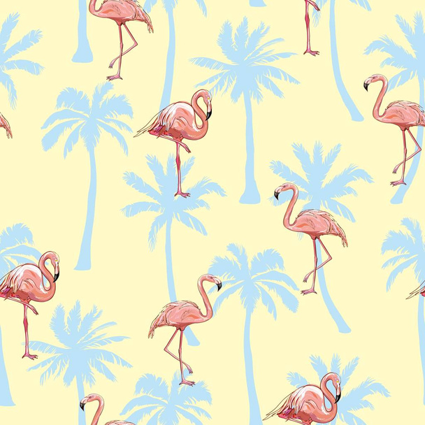seamless flamingo pattern vector illustration - Vector, Imagen