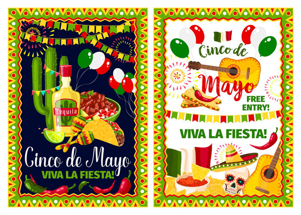 Мексиканські свято картку Сінко де Майо fiesta партії - Вектор, зображення