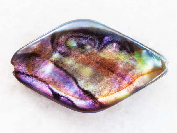 Perle aus Seeohr (Halogenschale) auf weißem Marmor - Foto, Bild