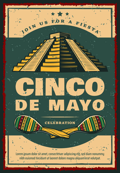 Mexikói holiday banner a párt Cinco de Mayo - Vektor, kép