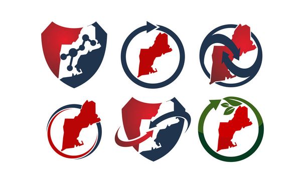 New England Set di modelli di viaggio
 - Vettoriali, immagini