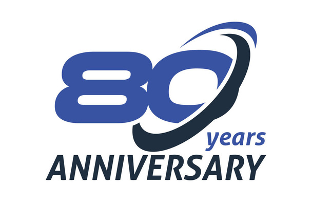 80 anni anniversario Swoosh Ellipse Design Vector Logo Template
 - Vettoriali, immagini