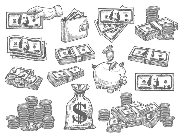 Vector set with money - Vector, Image