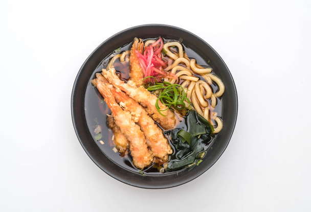 udon ramen noodles with shrimps tempura  - Photo, image
