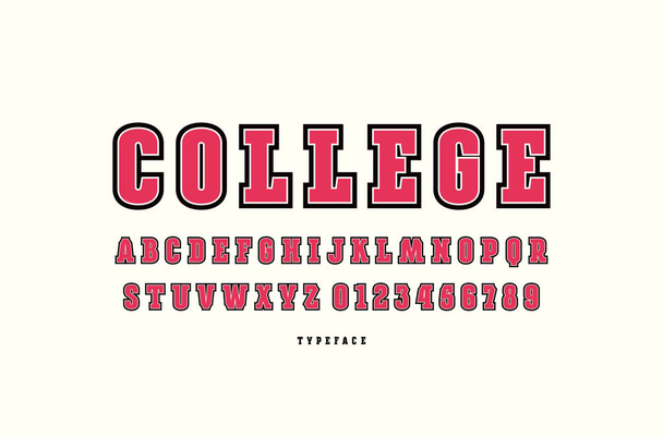 Dekoratív födém-serif betűtípust a kontúr - Vektor, kép