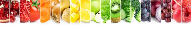 collage van groenten en fruit - Foto, afbeelding