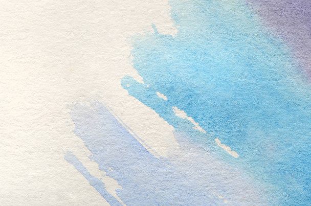 Abstract background illustration in the form of three watercolor strokes performed in cold blue and violet tones - Φωτογραφία, εικόνα
