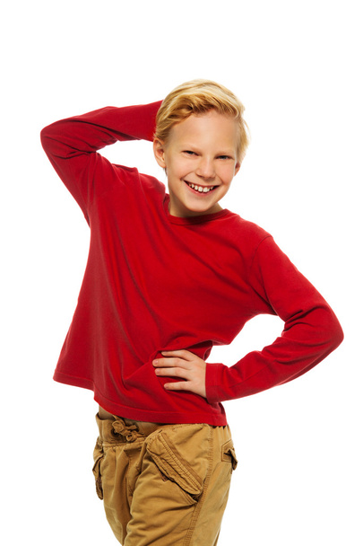 Happy 11 years old boy - Foto, afbeelding
