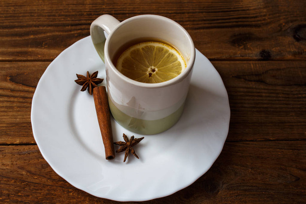 a cup of tea with lemon - Zdjęcie, obraz