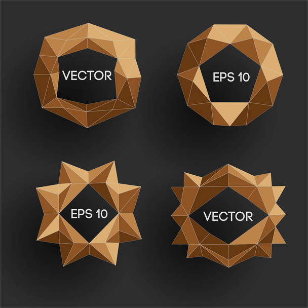Abstract low poly modern labels. Vector low poly frame with space for text Template creative low poly element. Vector low poly illustration decorative low poly background. low poly frames for text. - Vector, Image