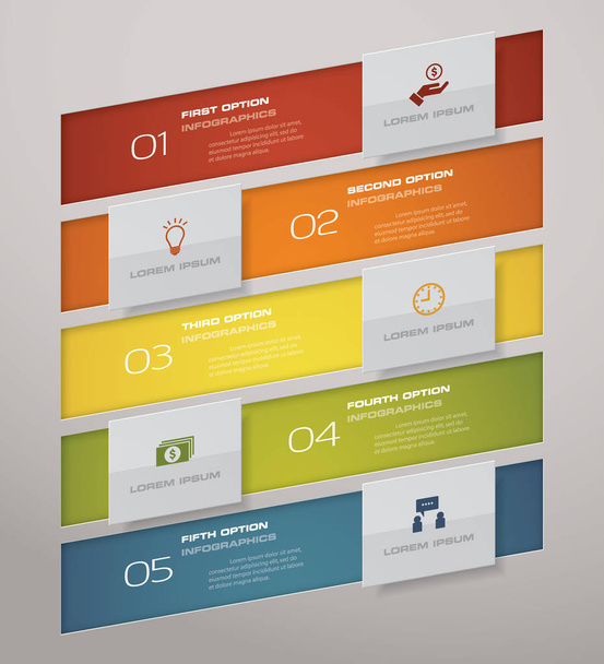 5 steps simple&editable process chart infographics element. EPS 10. - Vector, afbeelding