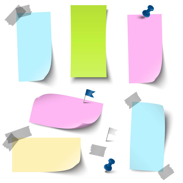 leere farbige Papiere mit Zubehör - Vektor, Bild