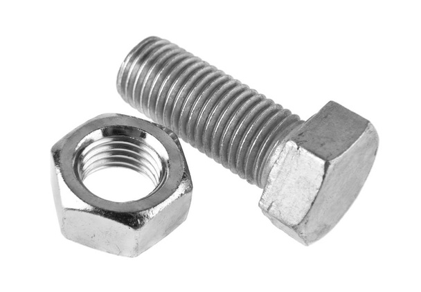 bolt and nut isolated on white background - Photo, Image
