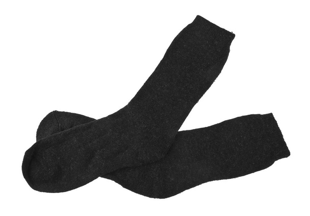 fekete zokni elszigetelt fehér háttér - Fotó, kép