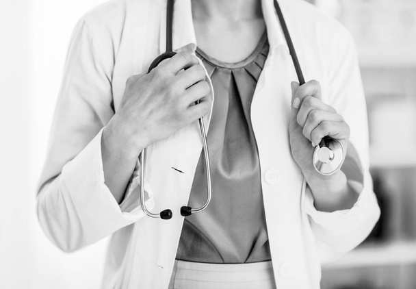 Closeup on medical doctor woman with stethoscope - Foto, immagini
