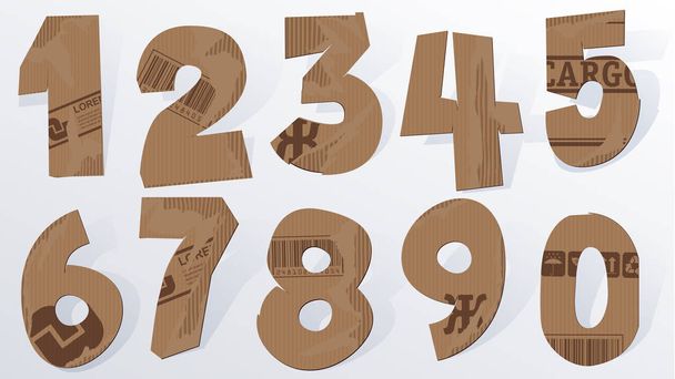Vector cardboard numbers.  - Vector, Image