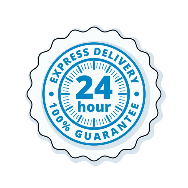 express delivery guarantee label, vector, illustration  - Vector, Image