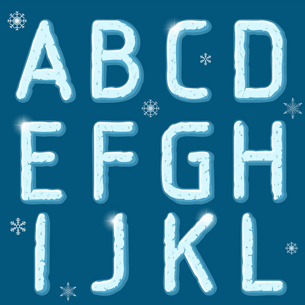 Kreslený Ice abeceda - Vektor, obrázek