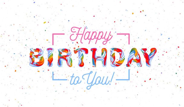 Colorful 3d text birthday - Vector, imagen