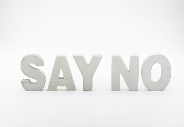 say no block with white background - Foto, afbeelding