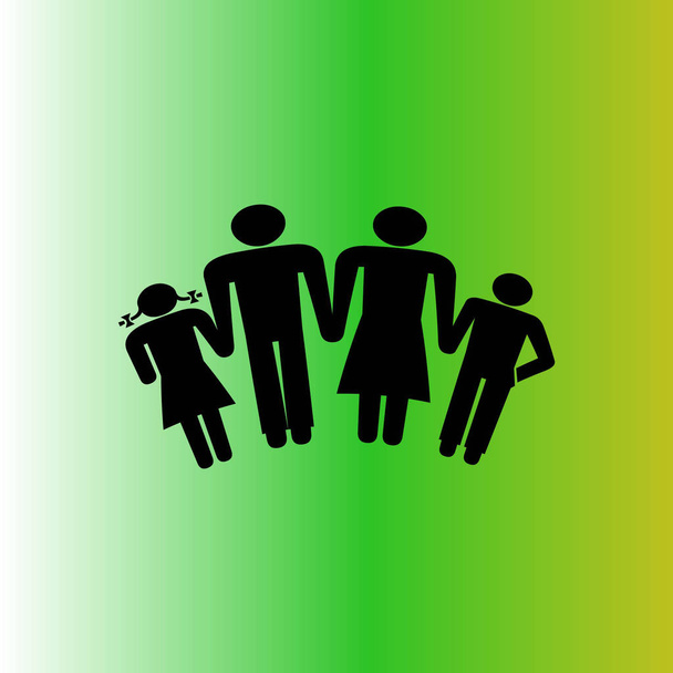 simple family vector icon - Διάνυσμα, εικόνα