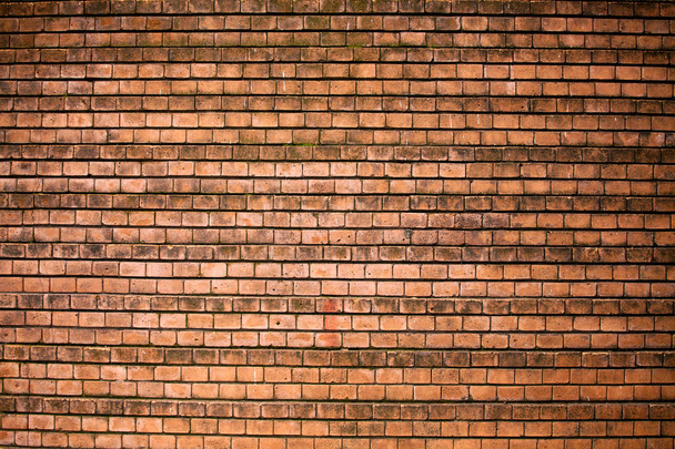 Braune Ziegelmauer, glattes Mauerwerk, Struktur, Hintergrund - Foto, Bild
