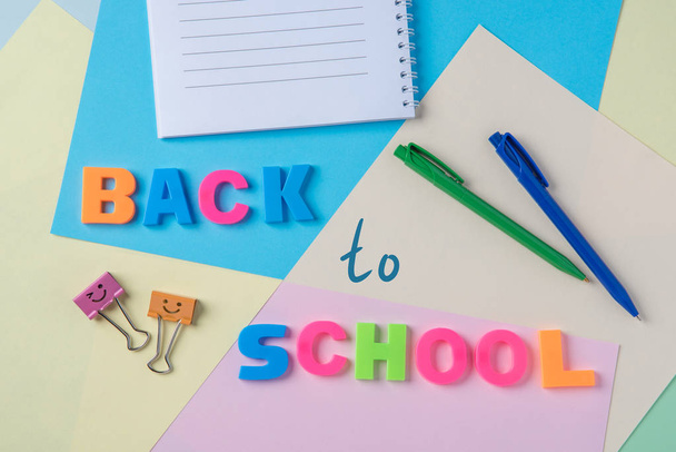 The inscription back to school plastic letters on the background - Photo, Image