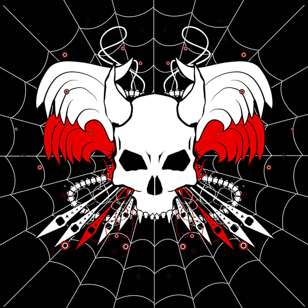Web Skull - Wektor, obraz