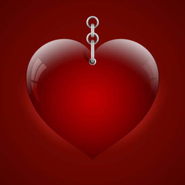 Vector illustration of a heart on chain. - Vector, Image