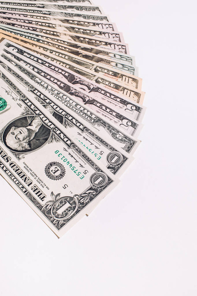 United states of America dollars currency background, USA money banknotes on white background. - Photo, Image