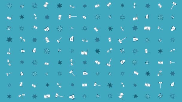 Den nezávislosti Izraele holiday flat design animace pozadí s tradičními symboly - Záběry, video