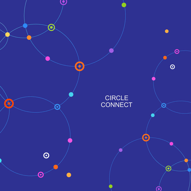 Modèle de réseau. Arrière-plan numérique avec cercle de connexions
 - Vecteur, image