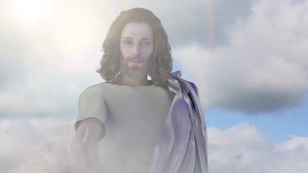 Ο Ιησούς Χριστός κρατά το χέρι του, να καταστήσει 3d - Πλάνα, βίντεο