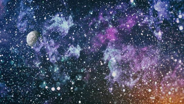 Futuristic abstract space background. Night sky with stars and nebula. Elements of this image furnished by NASA - Photo, Image