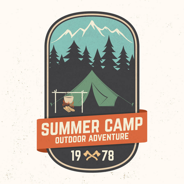 Summer camp patch. Vector illustration. Concept for shirt or logo, print, stamp or tee. - Vector, Image