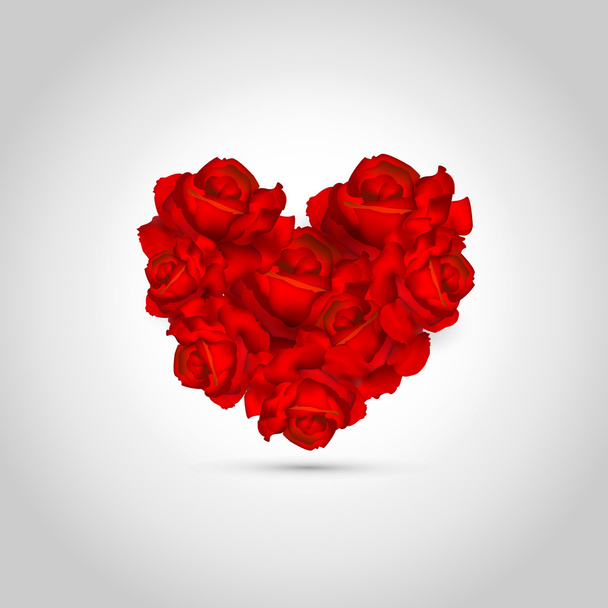 Heart of roses. Vector illustration. - Vector, Image