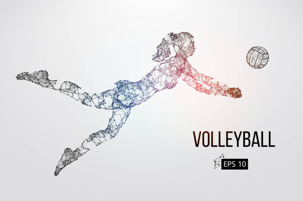 Silhouette du joueur de volleyball. Illustration vectorielle. - Vecteur, image