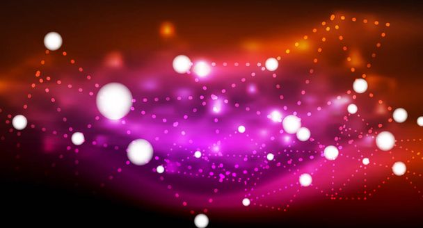 Lesklé hvězdy zářící neon digital připojené světelné tečky - Vektor, obrázek