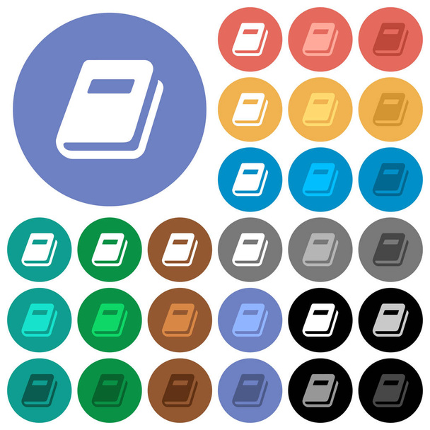 Journal personnel rond plat multicolore icônes
 - Vecteur, image