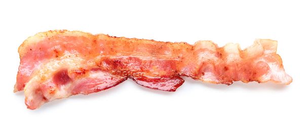 Fried bacon on white background - Photo, Image