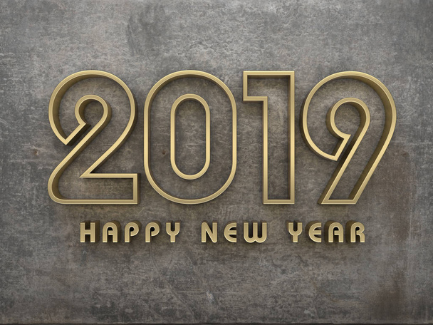      Nový rok 2019 - 3d vykresleného obrazu  - Fotografie, Obrázek