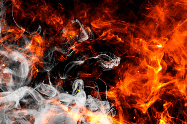 ogień płomienie tło - Zdjęcie, obraz