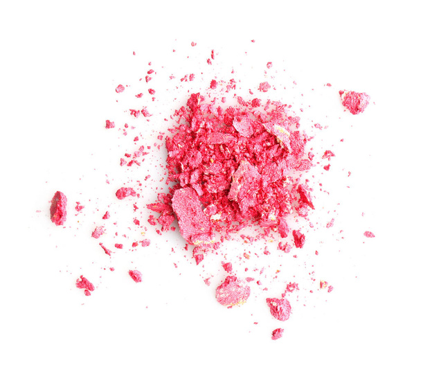 Crushed makeup product on white background. Professional cosmetics - 写真・画像