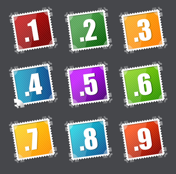 Numbers stamps set - Vector, afbeelding