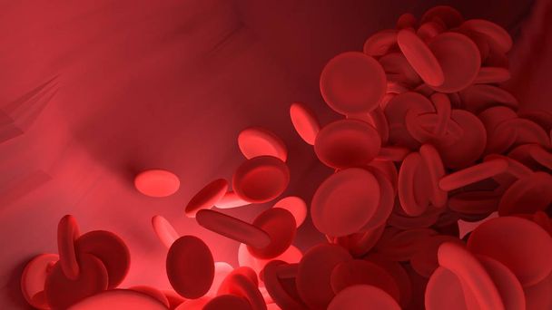 Krwinek czerwonych w naczyń krwionośnych organizmu. Nauka rysunku dla edu - Zdjęcie, obraz
