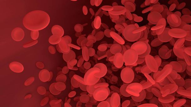 Rode bloedcellen in de bloedvaten van het lichaam. Afbeelding van de wetenschap voor edu - Foto, afbeelding