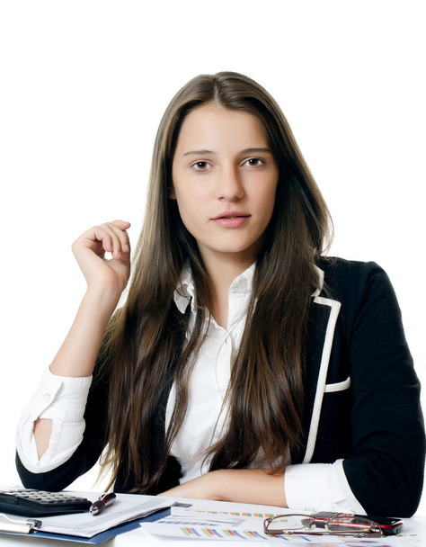 Portrait of the young beautiful businesswoman - Photo, Image