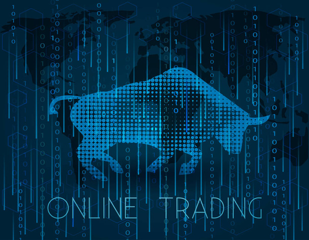 Concept of online trading. - Vector, Image